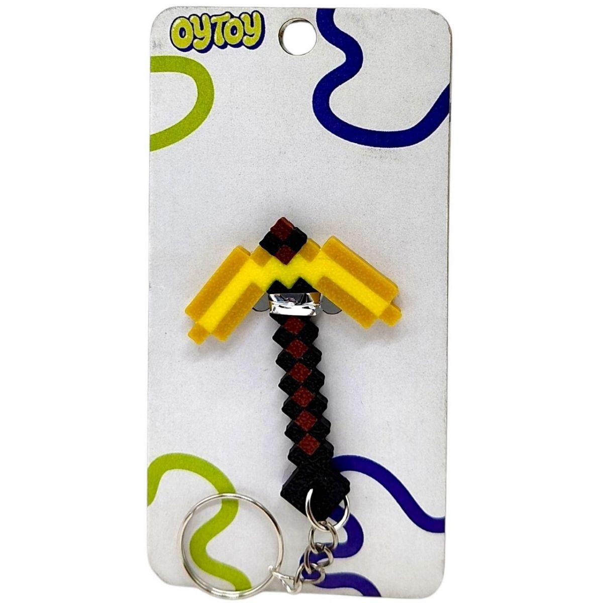 Брелок (3D друк) Minecraft Pickaxe Tool / Кайло Keychain, Золотий  фото 1
