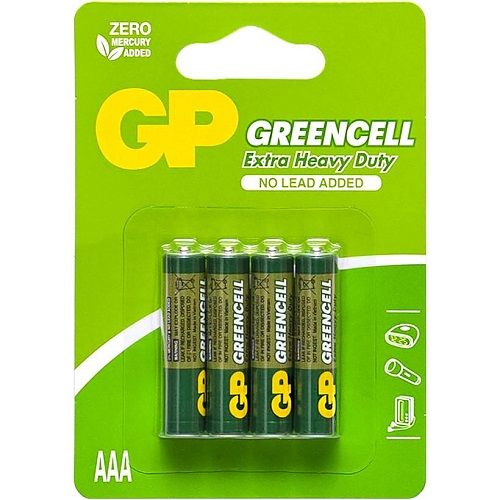 Батарейка GP Greencell 24G-UE4 сольова бл/4 R3P, AAA  фото 1
