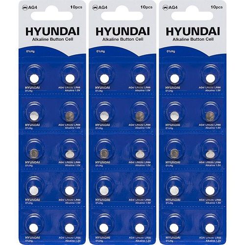 Батарейка HYUNDAI AG4 Blister 10 "таблетка"  фото 1