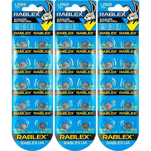 Батарейка RABLEX "таблетка" 1. 5V AG6 (LR69)  фото 1