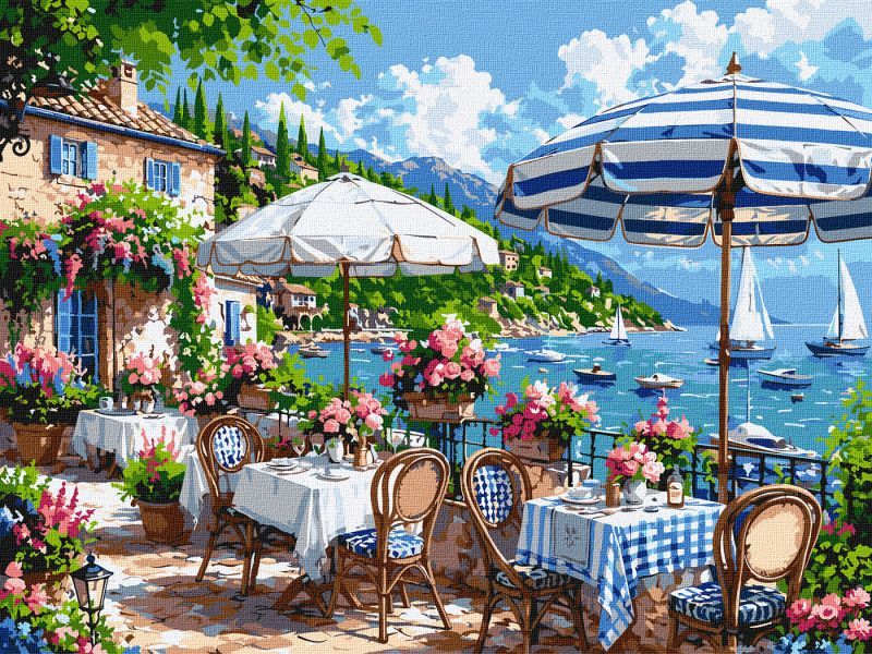 Картина за номерами - Обід біля затишного порту ©art_selena_ua  фото 1
