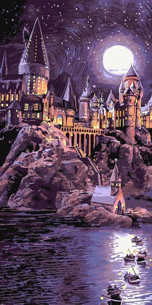 Картина за номерами - Harry Potter: Прибуття до Гоґвортсу з фарбами металік extra ©Warner Bros.  фото 1