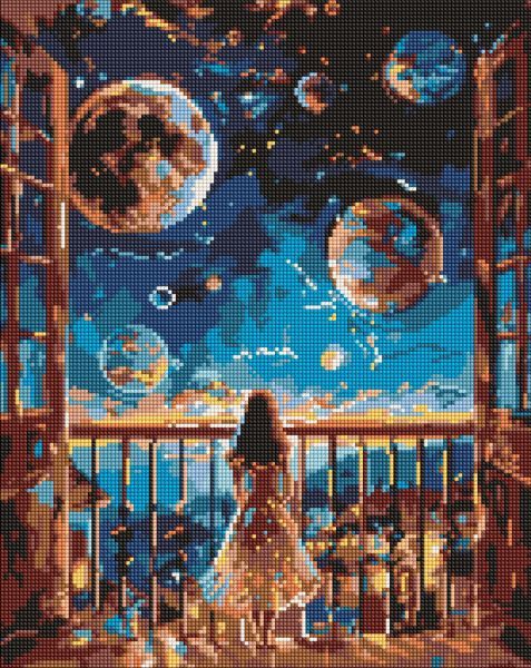 Алмазна мозаїка без підрамника - Мрійлива ніч ©art_selena_ua  фото 1