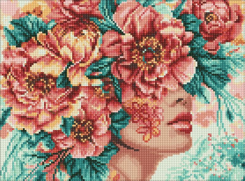 Алмазна мозаїка без підрамника - Романтика квітів ©victoria_art___  фото 1
