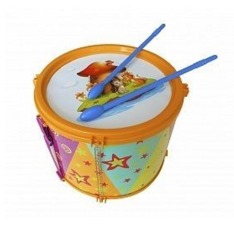 Барабан дитячий, великий (помаранчевий)  фото 1