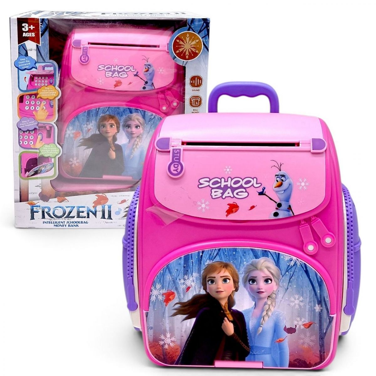 Сейф “Рюкзак” Frozen с подсветкой, имитация сканирования отпечатка  фото 1