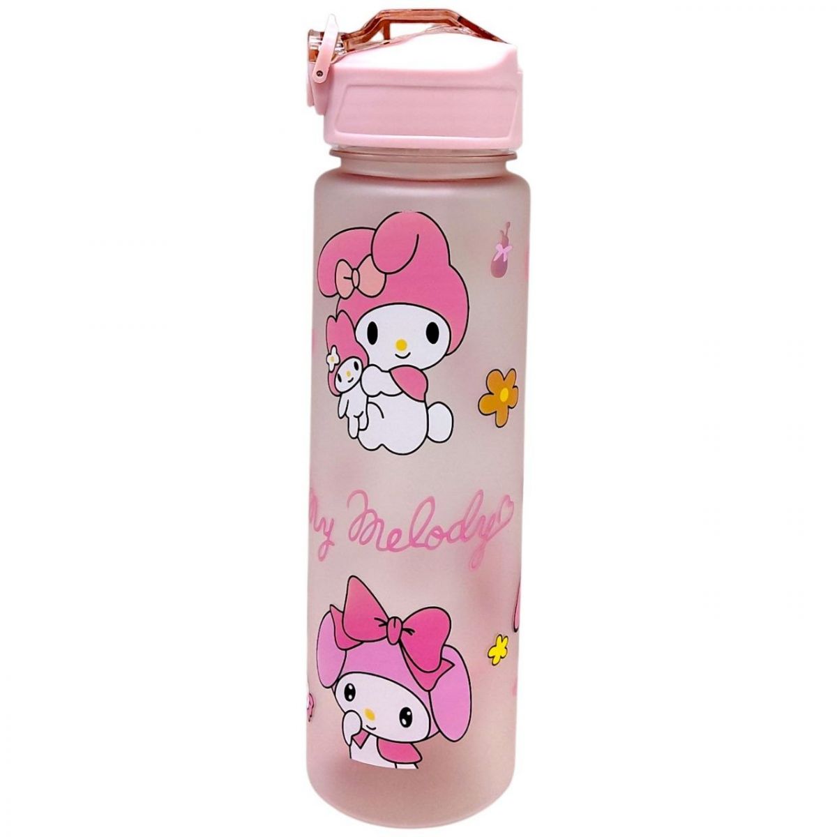 Пляшка для води "Sanrio: MyMelody" місткість: 750 мл, пластикова, трубочка, ремінець, в пакеті (РОЖЕВИЙ)  фото 1