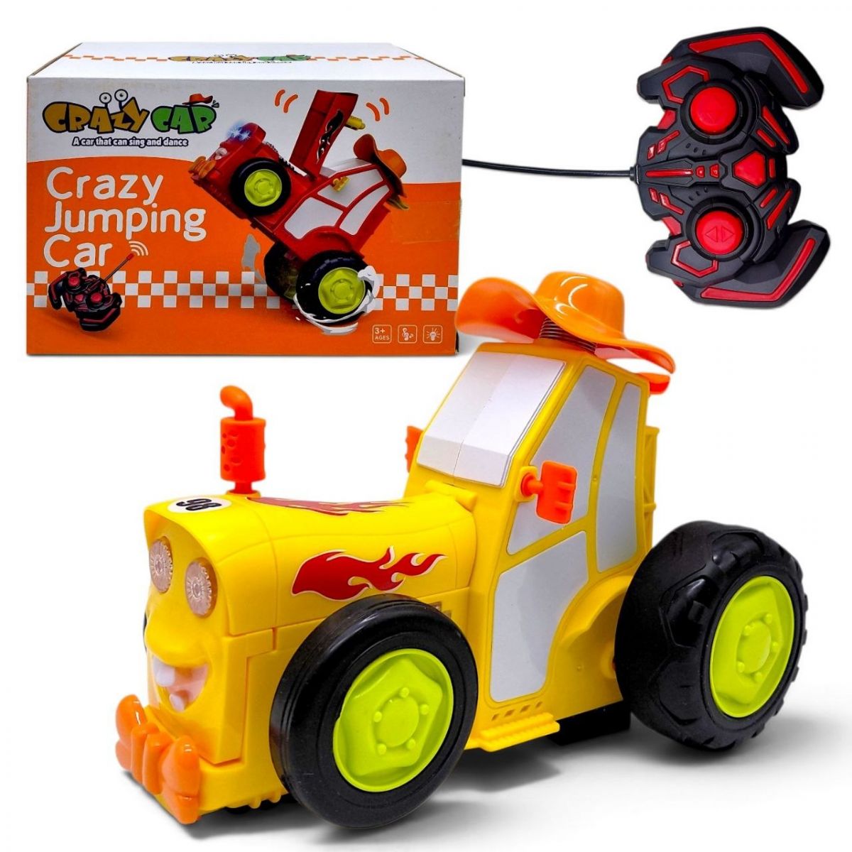Трактор танцующий на радиоуправлении "Crazy Car" ЖЕЛТЫЙ  фото 1