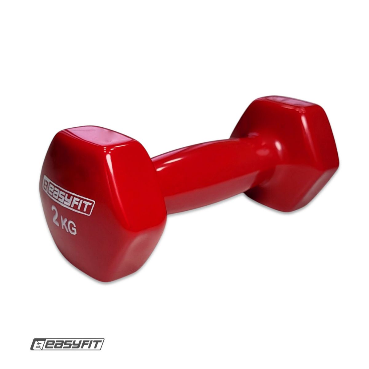 Гантель для фитнеса 2. 0 кг EasyFit с виниловым покрытием красная  фото 1