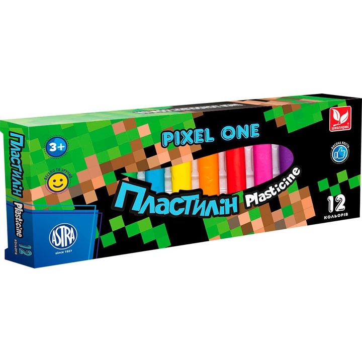 Пластилін круглий восковий Pixel One 12 кольорів  фото 1