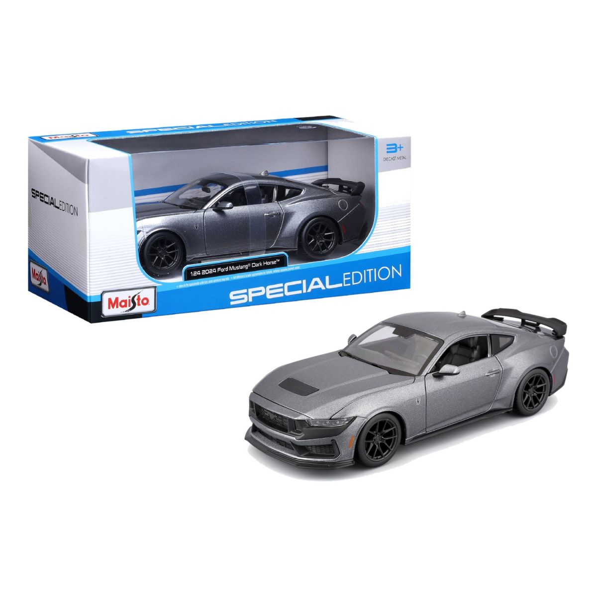 Машинка игрушечная 2024 Ford Mustang Darkhorse масштаб 1:24 серый металлик  фото 1