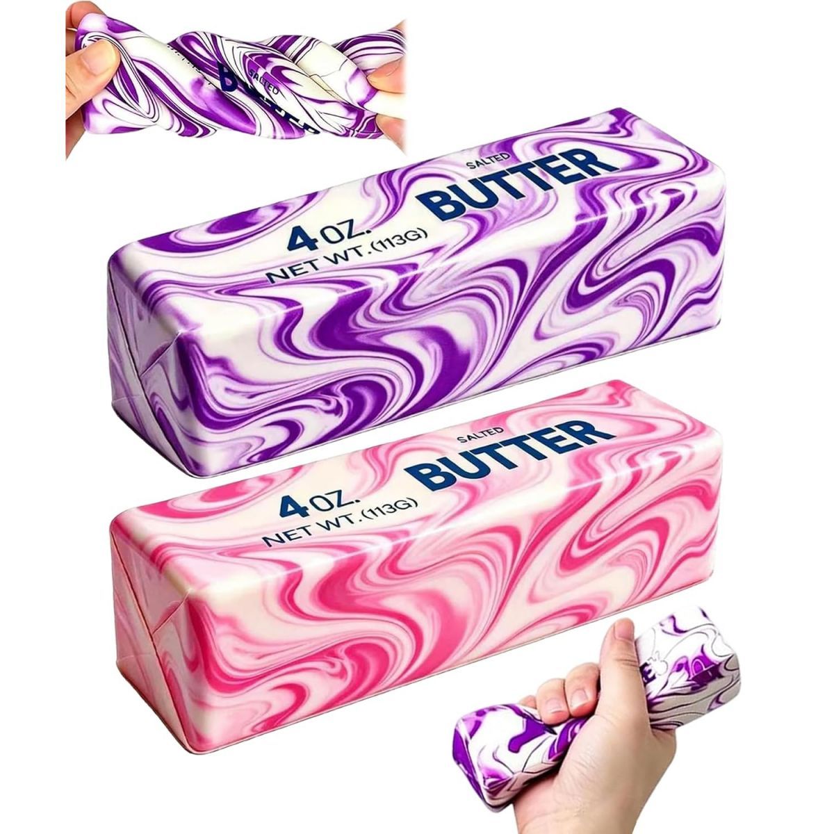 сквіш-антистрес «Мраморное масло» Butter Squishy 14 см (мікс видів)  фото 1
