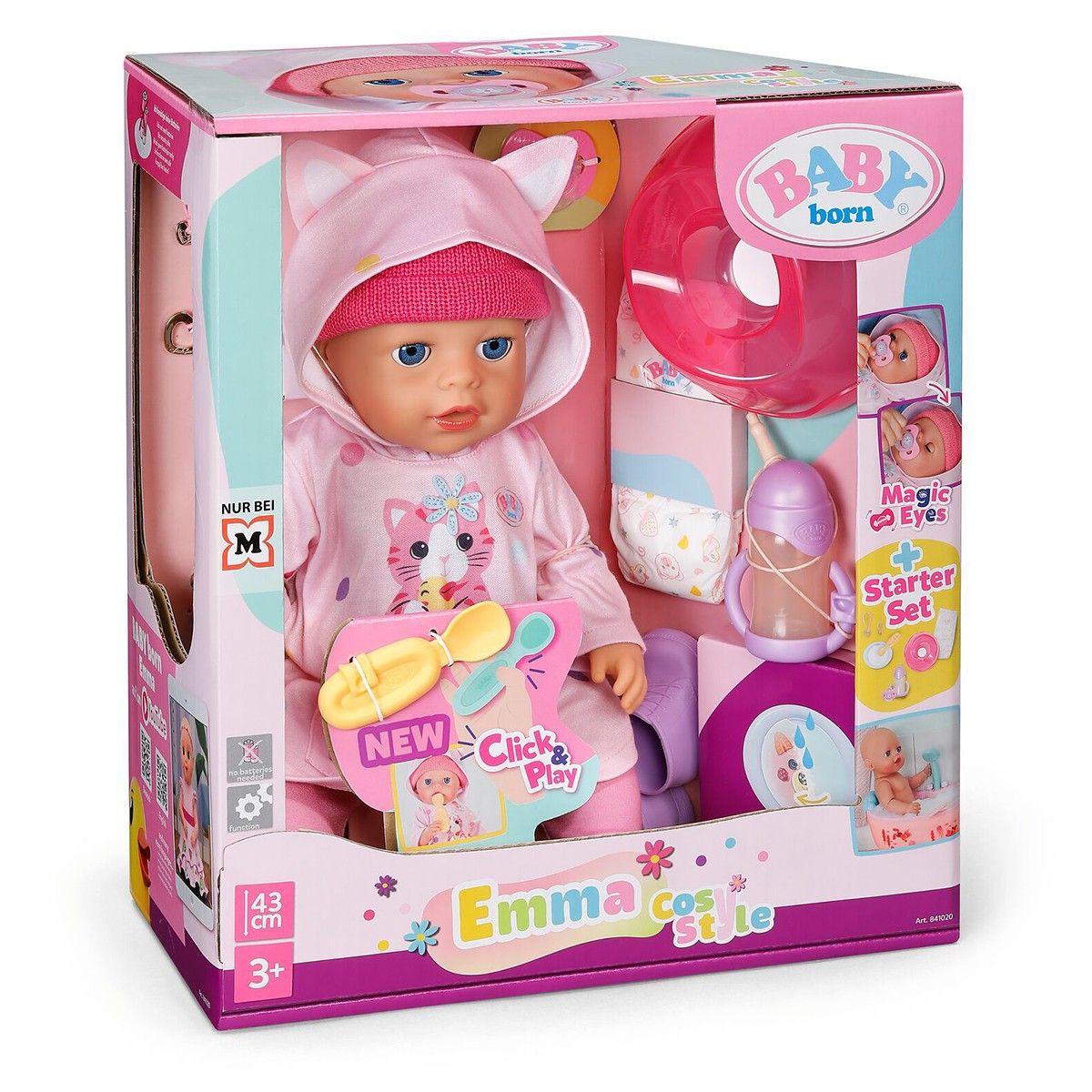 Кукла Baby Born серии Click & Play – Эмма в костюме с ушками (43 см)  фото 1
