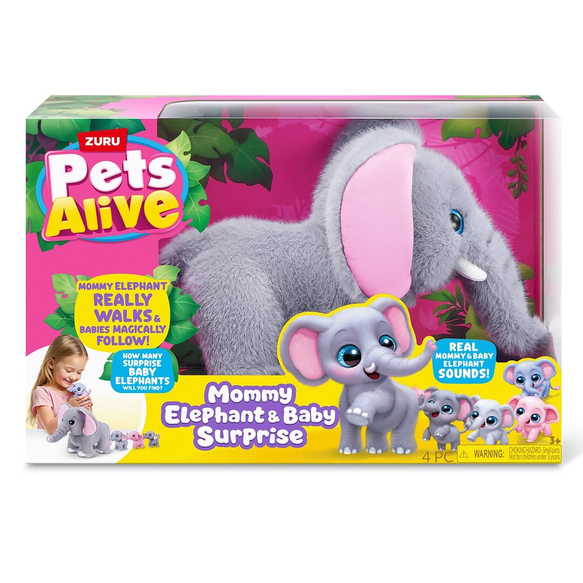 Интерактивный игровой набор Pets Alive – Мама слониха с сюрпризом  фото 1
