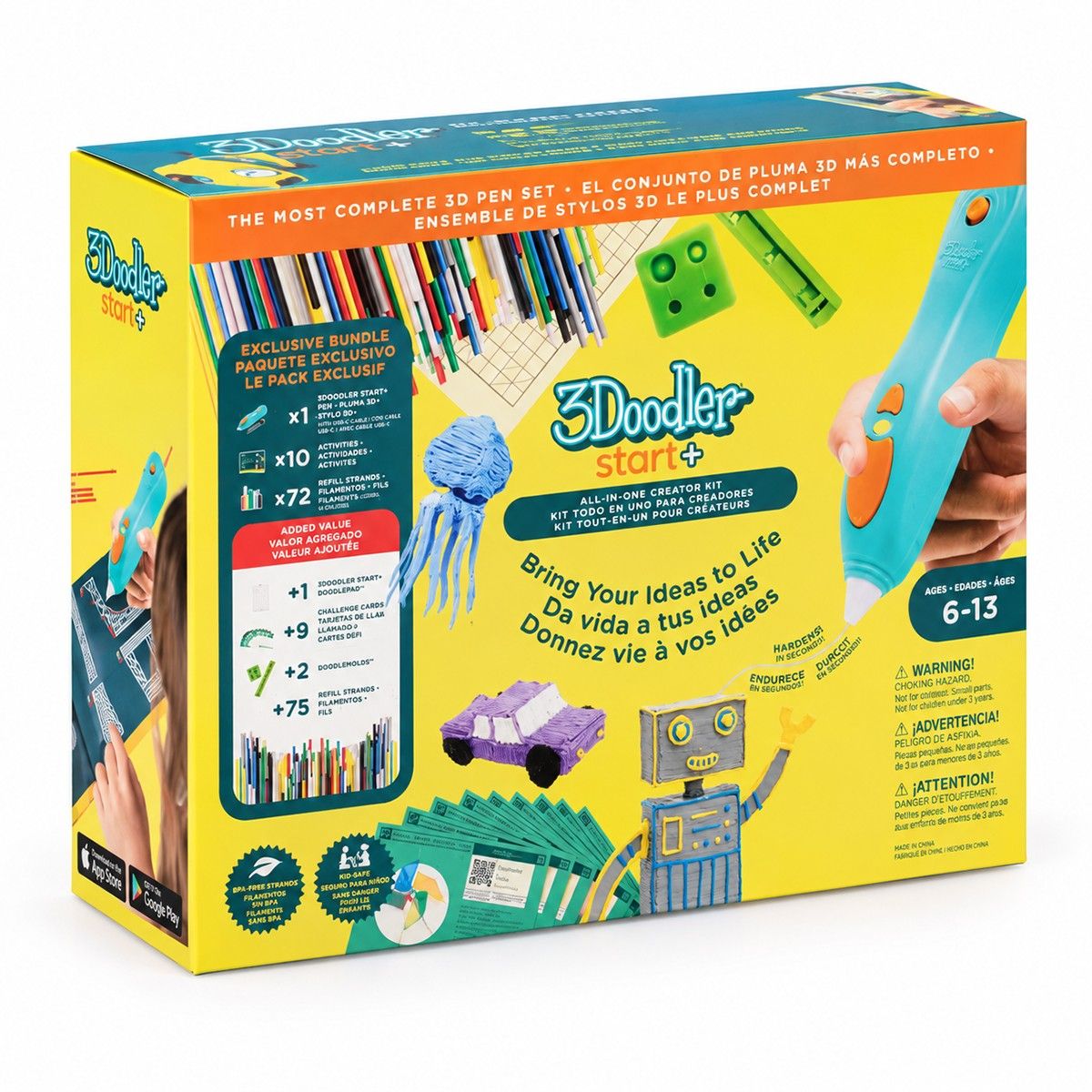 3D-ручка 3Doodler Start Plus для дитячої творчості - Мегакреатив (147 стрижнів, 9 шаблонів)  фото 1