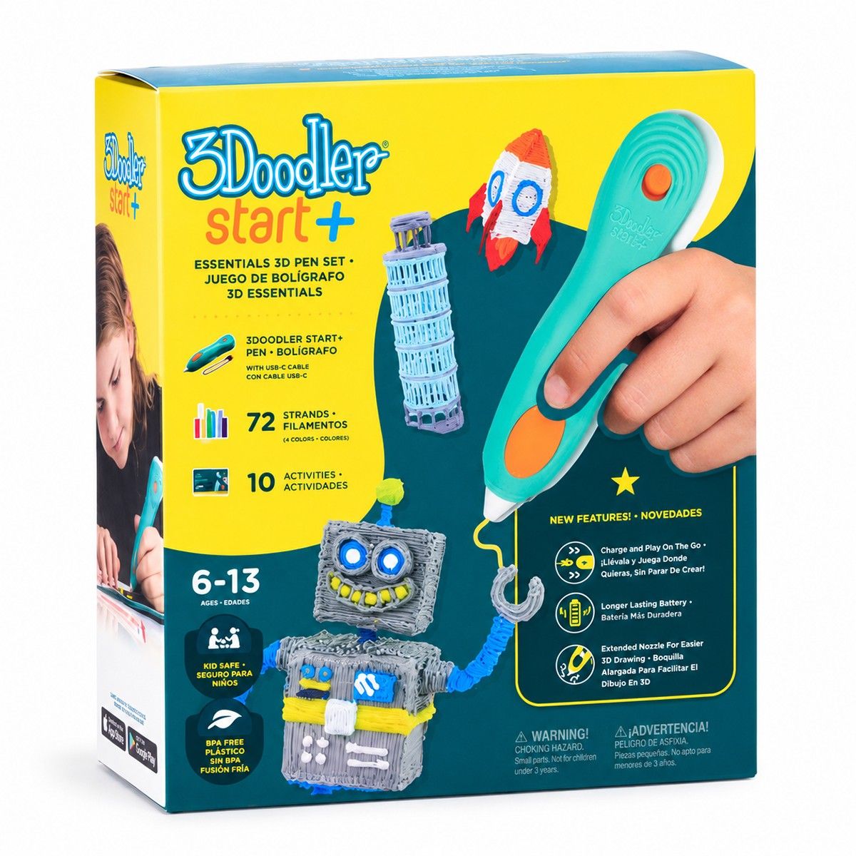 3D-ручка 3Doodler Start Plus для дитячої творчості - Креатив Плюс (72 стрижні)  фото 1