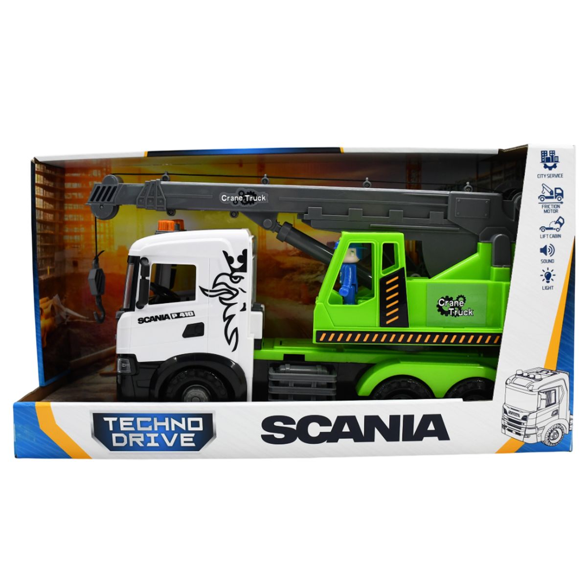 Автомодель серії Mid Truck – Автокран Scania (світло, звук)  фото 1