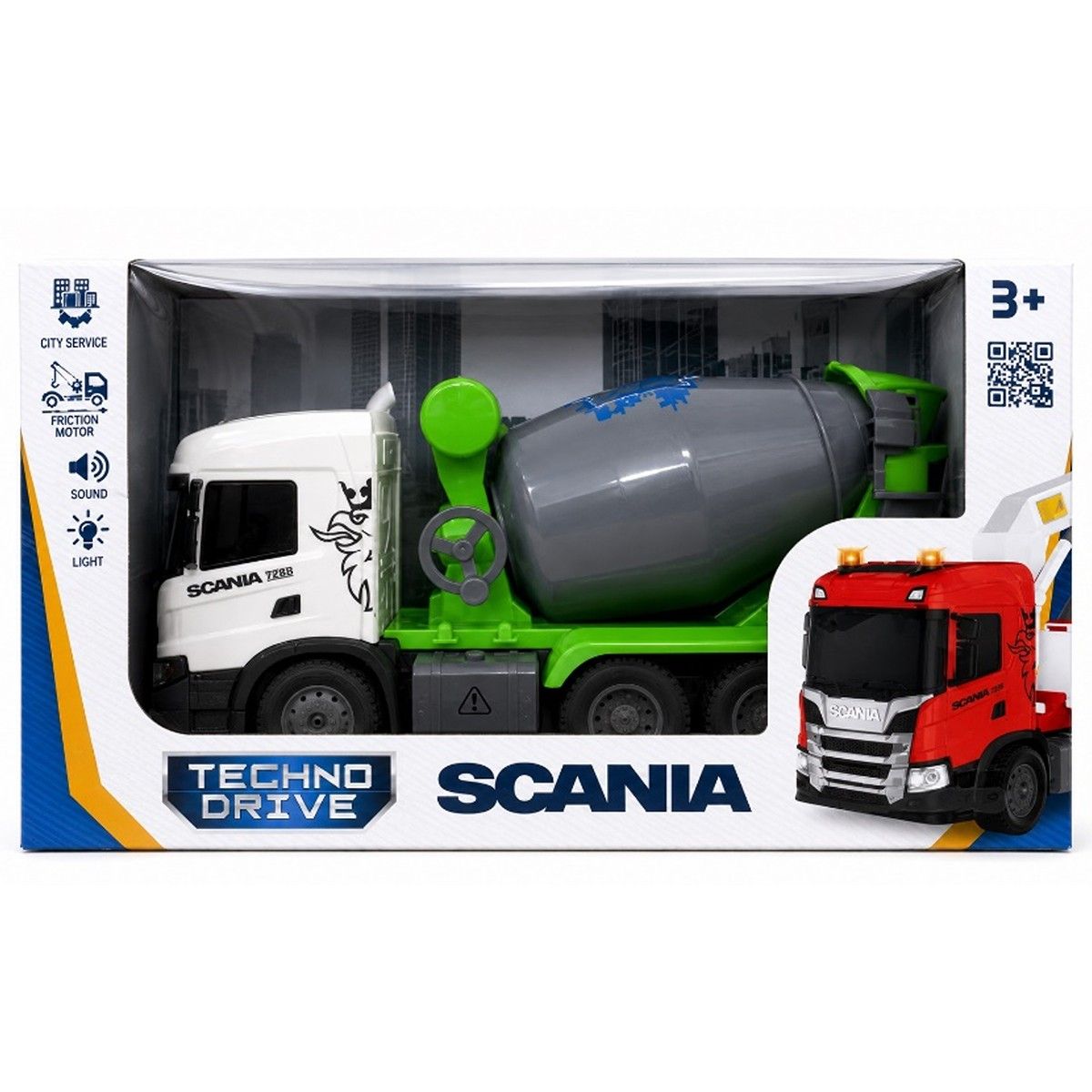 Автомодель серии Big Truck – Бетоносмеситель Scania (свет, звук)  фото 1
