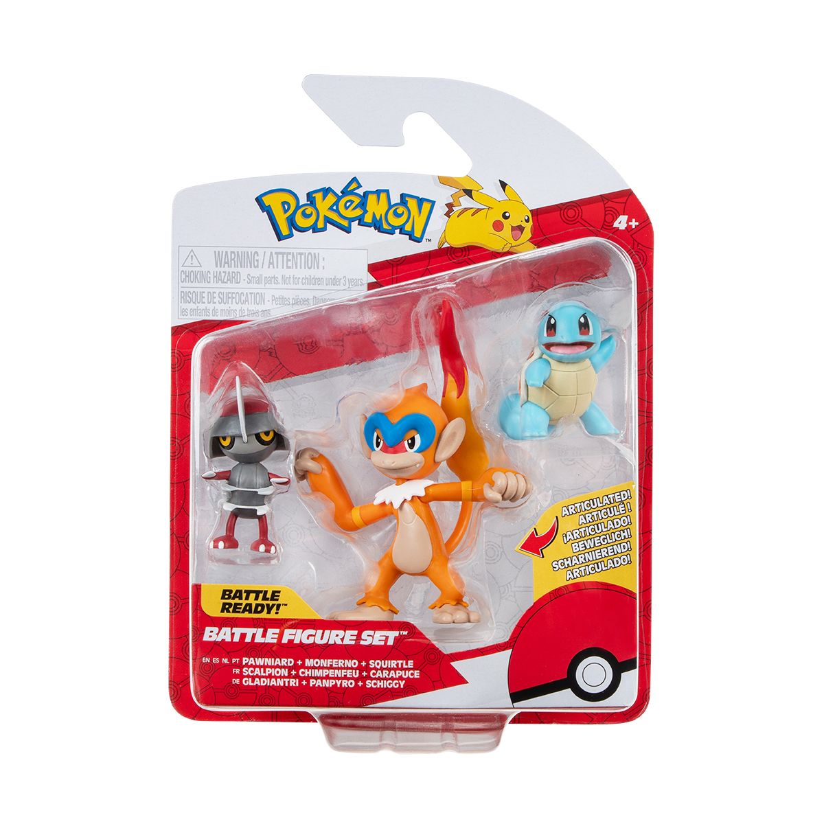 Набір ігрових фігурок Pokemon W18 - Поньярд, Сквіртл, Монферно  фото 1