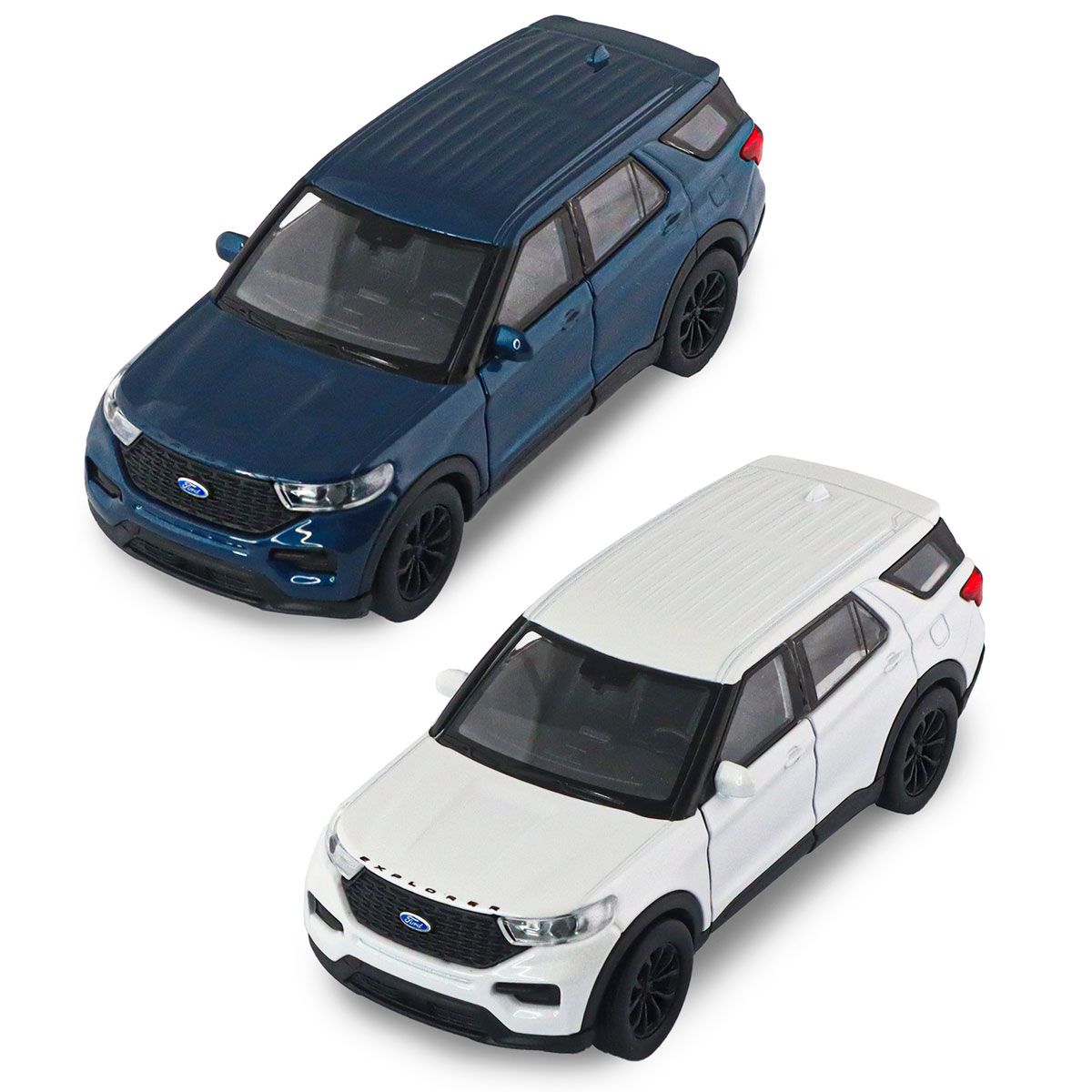 Автомодель - Ford Explorer 2023 (перламутрово-белый, голубой металлик)  фото 1