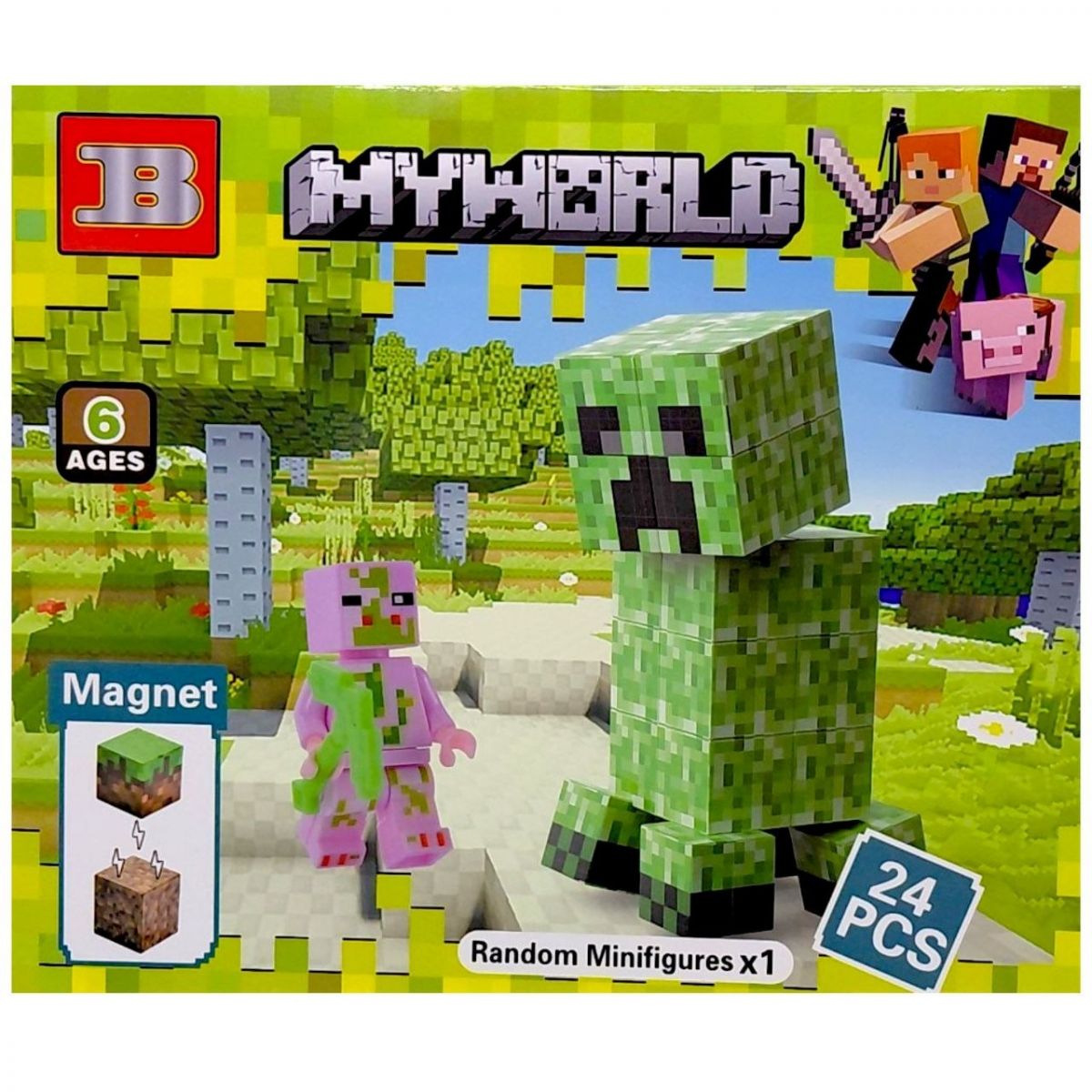 Магнітний конструктор "Майнкрафт/Minecraft: Крипер"  фото 1