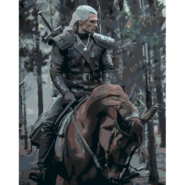 Картина по номерам Ведьмак 40*50 см Оригами  фото 1