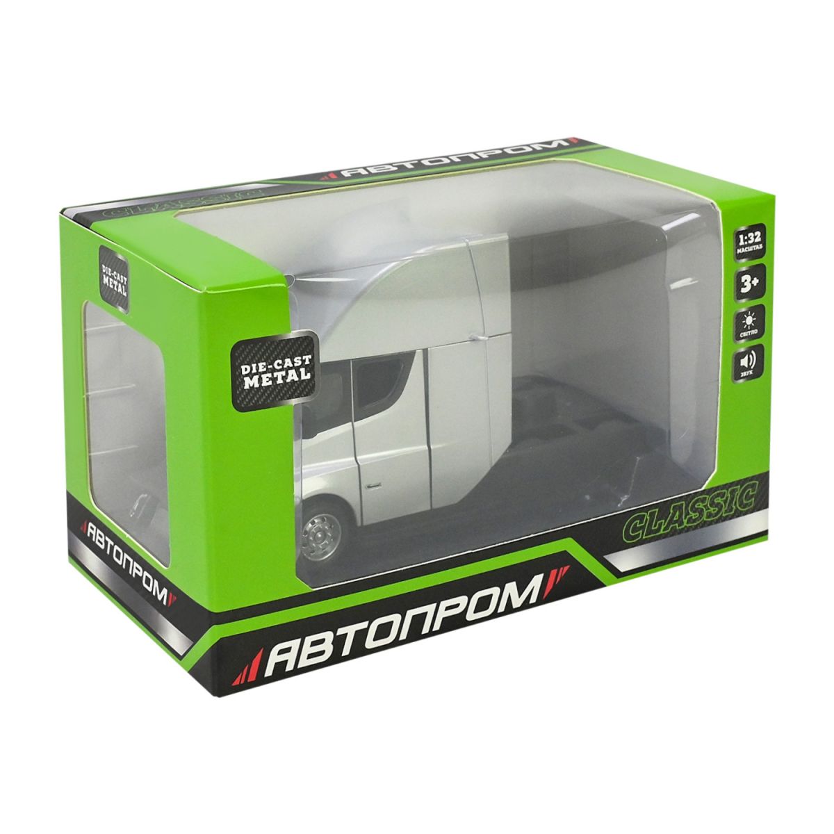 МАШИНА МЕТАЛЕВА "АВТОПРОМ" 1:32 TESLA SEMI TRUCK HEAD (СІРИЙ)  фото 1