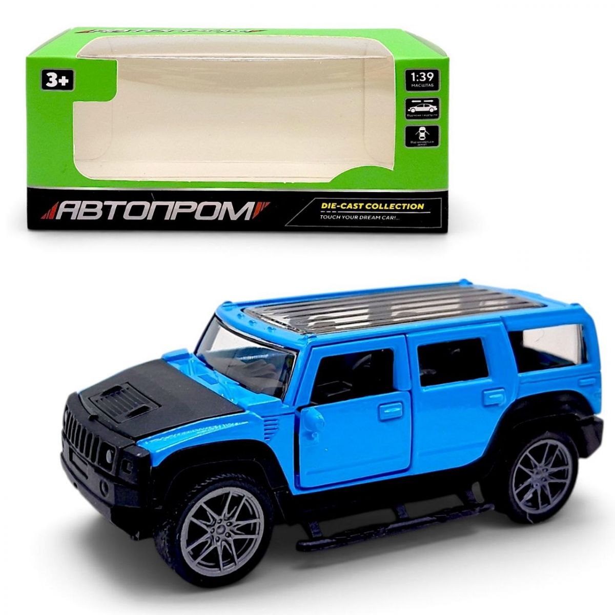 МАШИНА МЕТАЛЕВА "АВТОПРОМ" 1:43 HUMMER (БЛАКИТНИЙ)  фото 1
