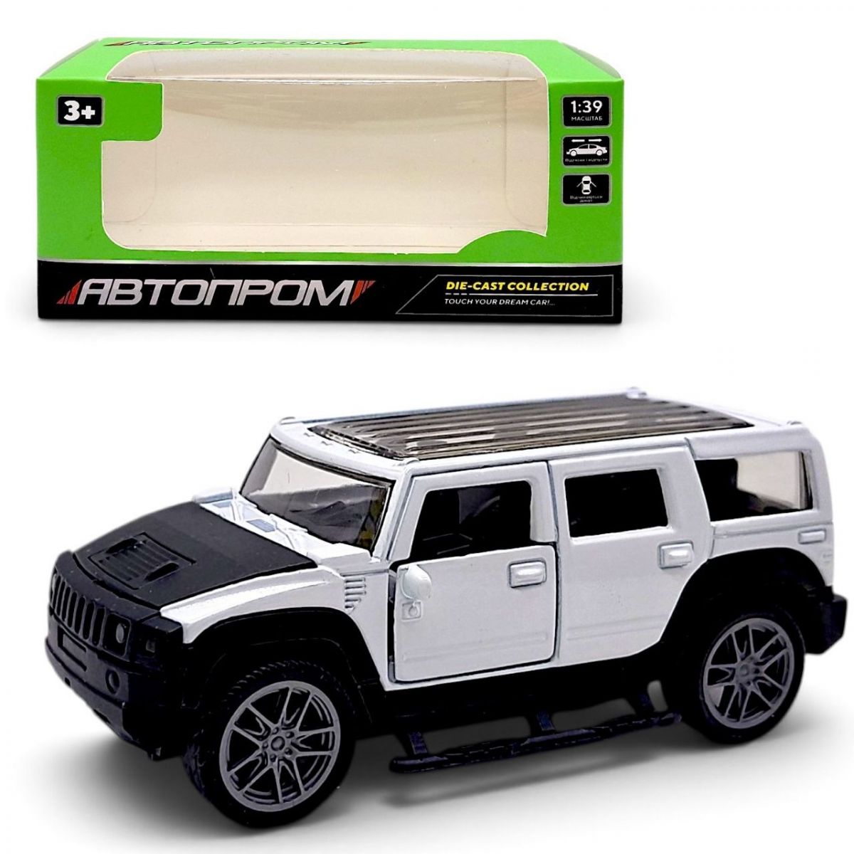 МАШИНА МЕТАЛЕВА "АВТОПРОМ" 1:43 HUMMER (БІЛИЙ)  фото 1