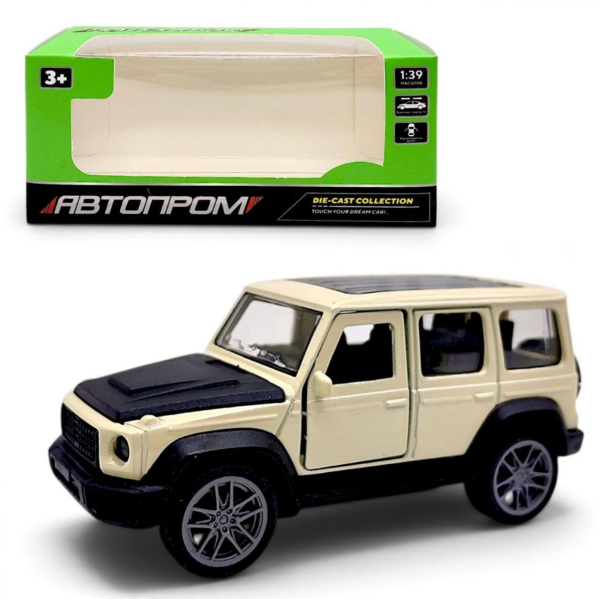 МАШИНА МЕТАЛЕВА "АВТОПРОМ" MERCEDES G-CLASS (БЕЖЕВИЙ)  фото 1