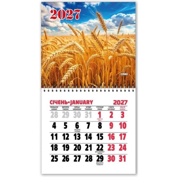 Календар на магніті відривний на 2027 рік (11х20 см)  фото 1