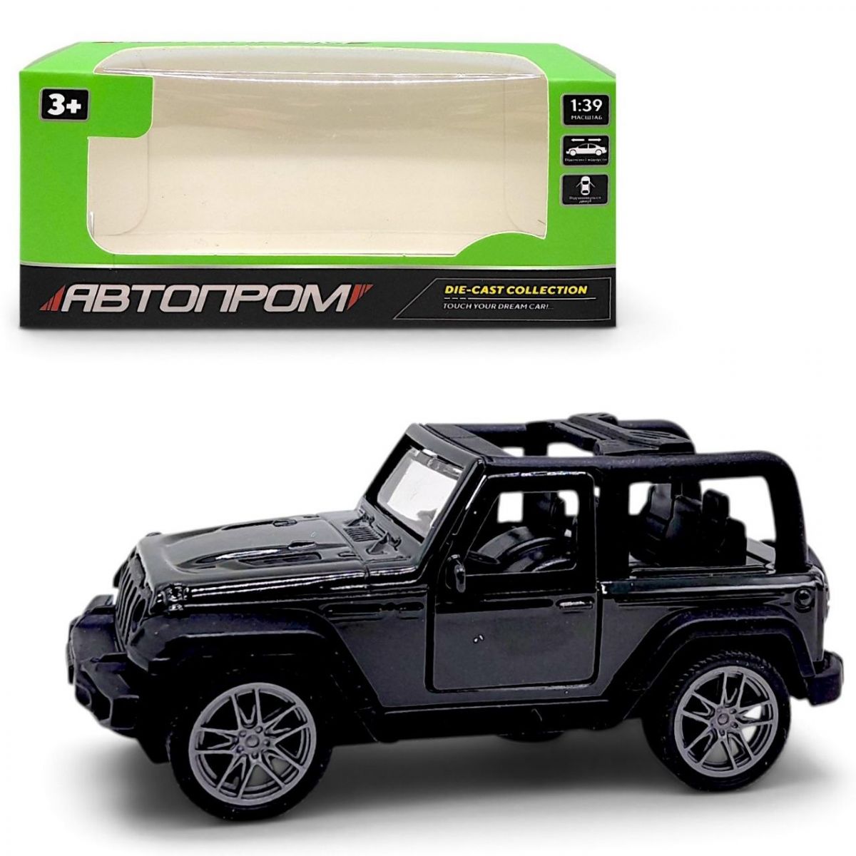 МАШИНА МЕТАЛЕВА "АВТОПРОМ" 1:43 JEEP WRANGLER COUPE (ЧОРНИЙ)  фото 1