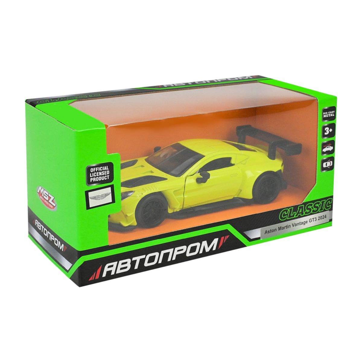 МАШИНА МЕТАЛЕВА "АВТОПРОМ" ASTON MARTIN VANTAGE GT3 (САЛАТОВИЙ)  фото 1
