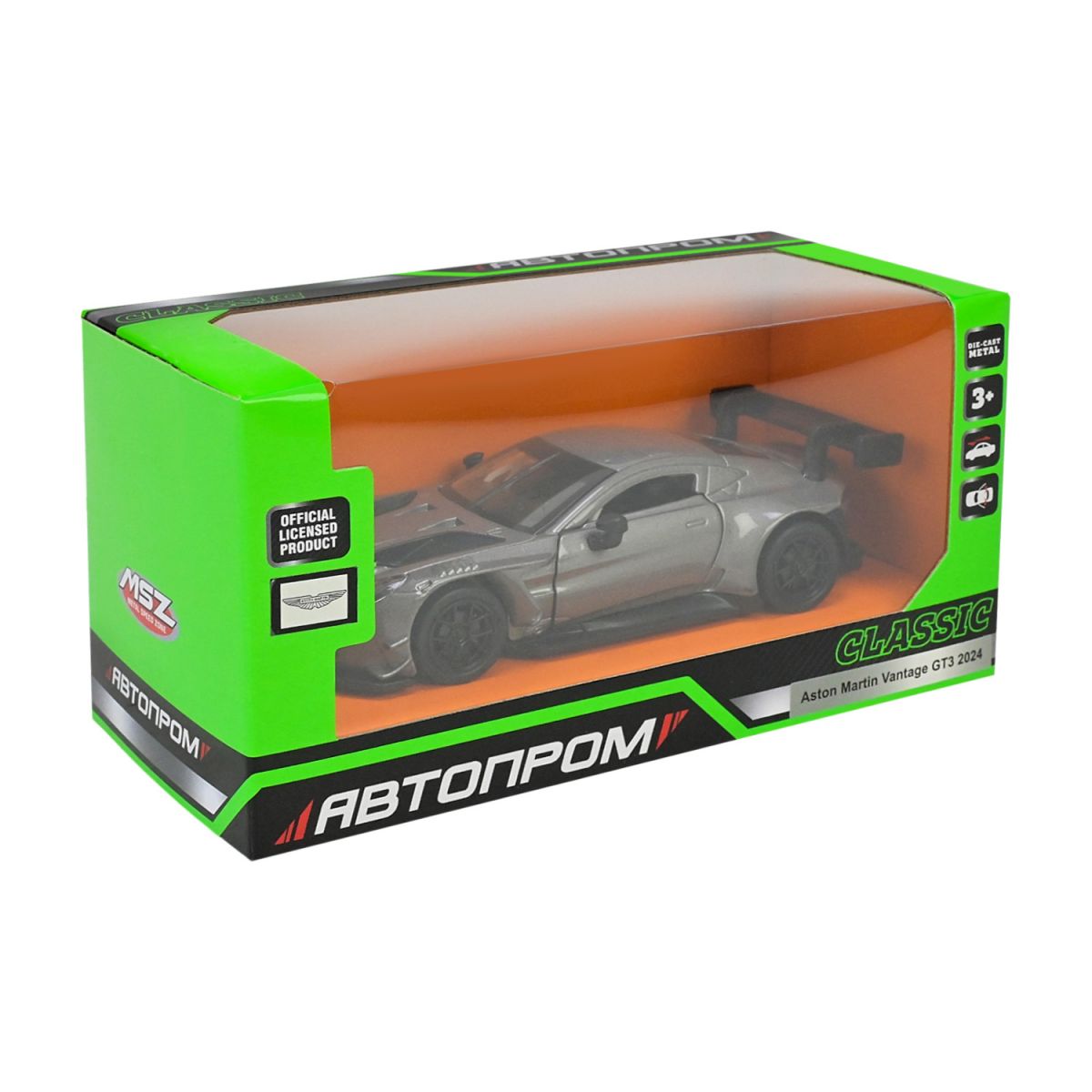 МАШИНА МЕТАЛЕВА "АВТОПРОМ" ASTON MARTIN VANTAGE GT3 (СІРИЙ)  фото 1