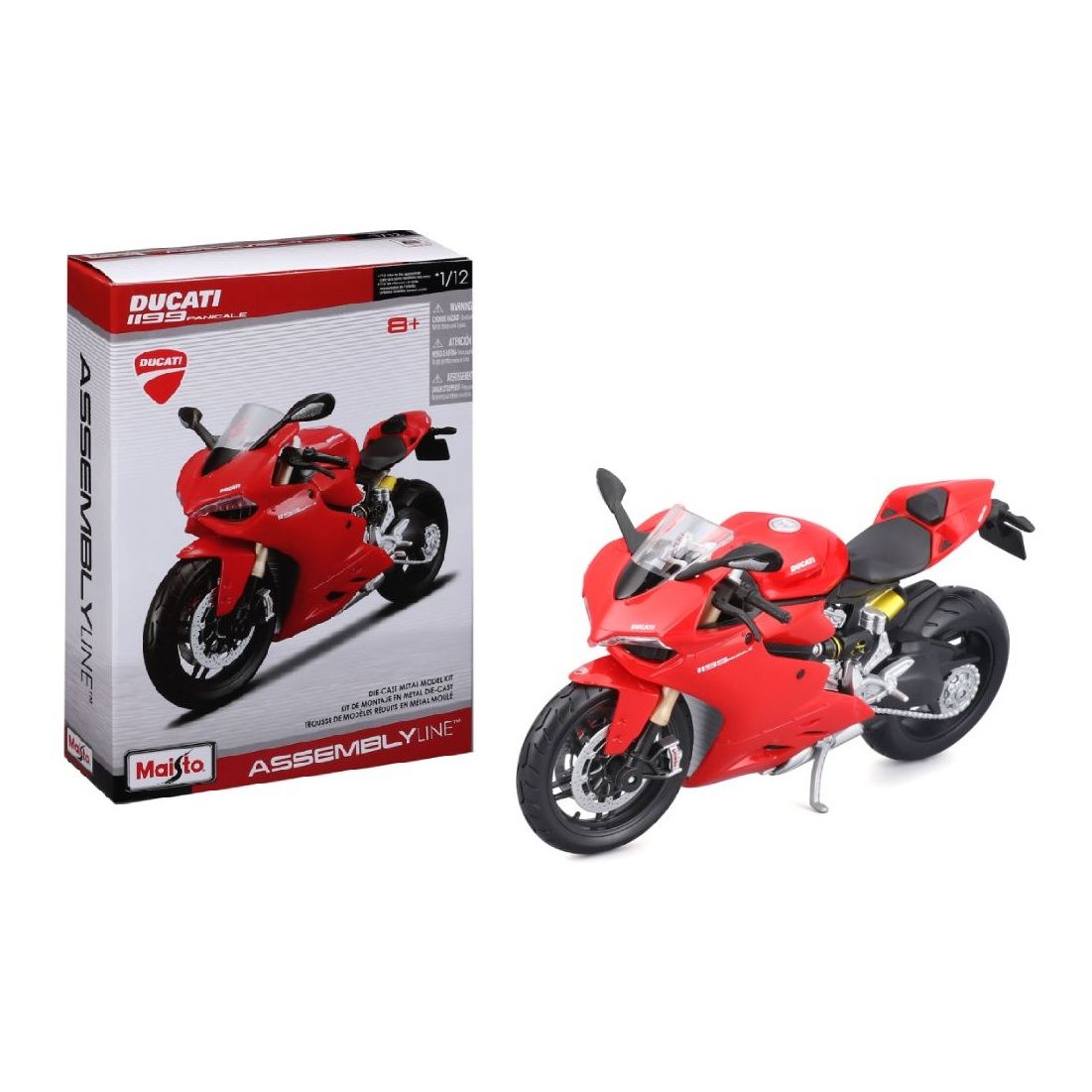 Збірна модель мотоцикла Ducati 1199 Panigale, масштаб 1:12, червоний  фото 1