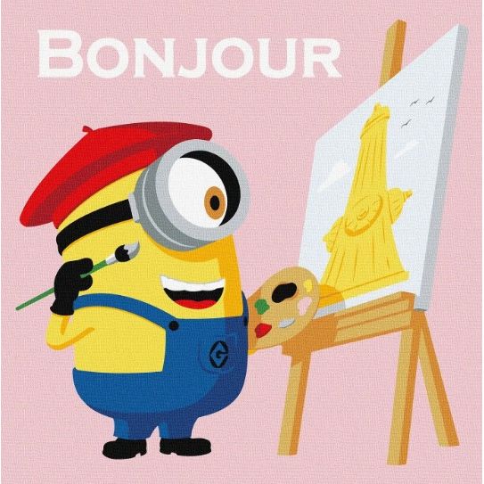 Картина по номерах для дітей UN "Minions: Художник у Парижі" 25х25см  фото 1