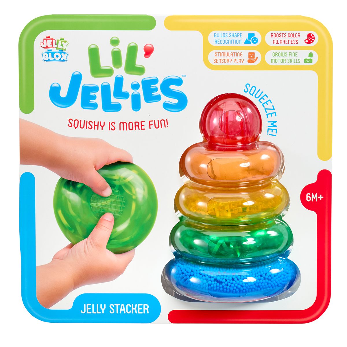 Сенсорний конструктор JELLY BLOX серії "Lilʼ Jellies" - ПІРАМІДКА-КОЛЬОРИНКА  фото 1