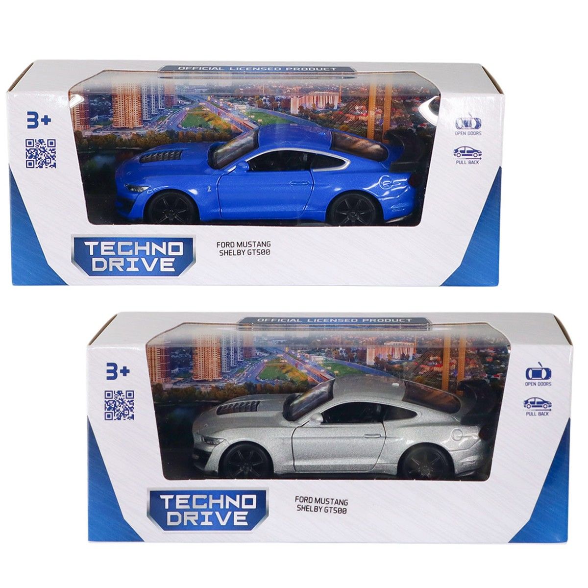 Автомодель – Ford Mustang Shelby GT500 2024 (серый, синий)  фото 1
