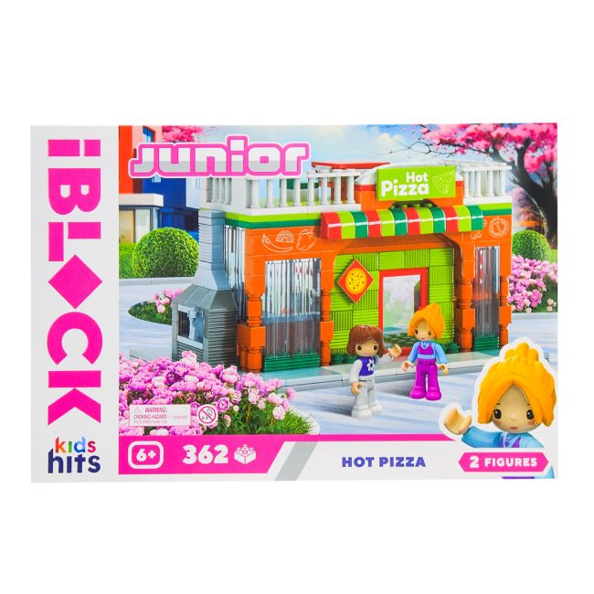 Конструктор IBLOCK JUNIOR Гаряча піца, 362дет. , 2 фіг, у короб.  37,5*25,5*6см  фото 1
