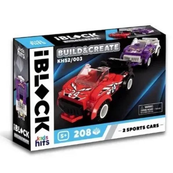 Конструктор IBLOCK JUNIOR МЕГАКАРИ  208дет. , короб.  24*6*16см  фото 1