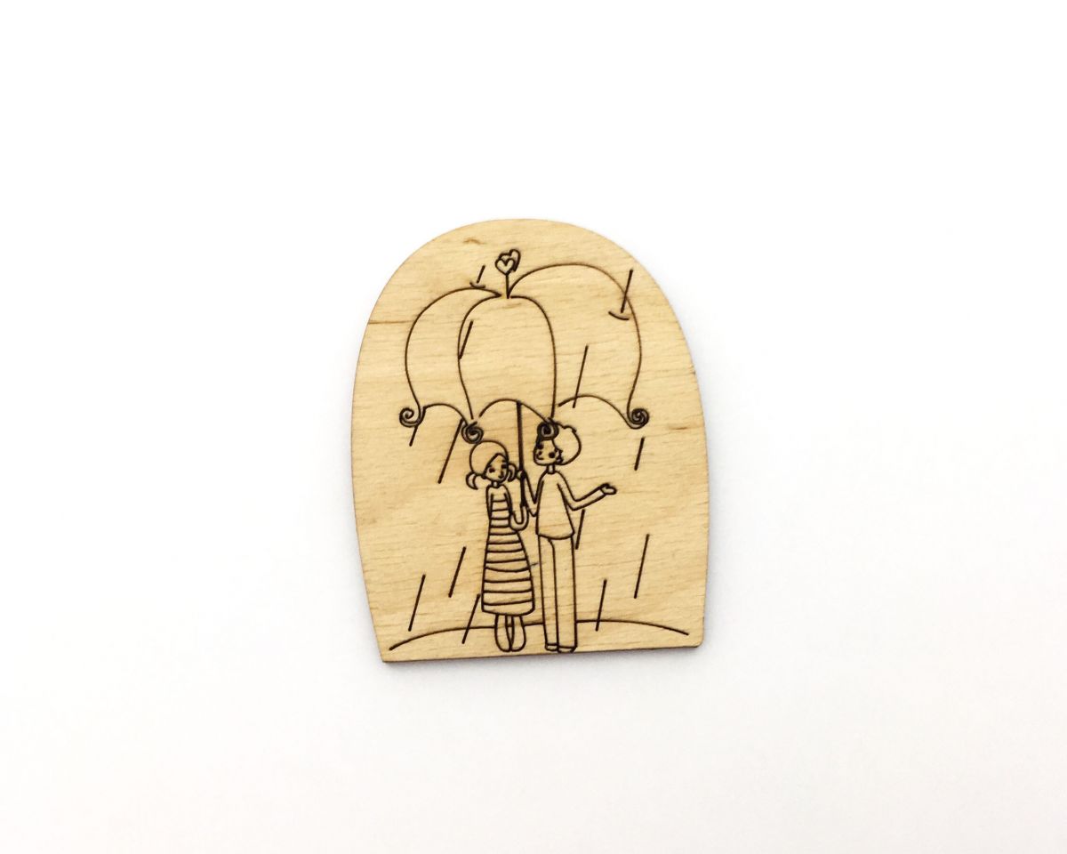 Дерев'яний магніт "Романтика №8"  фото 1