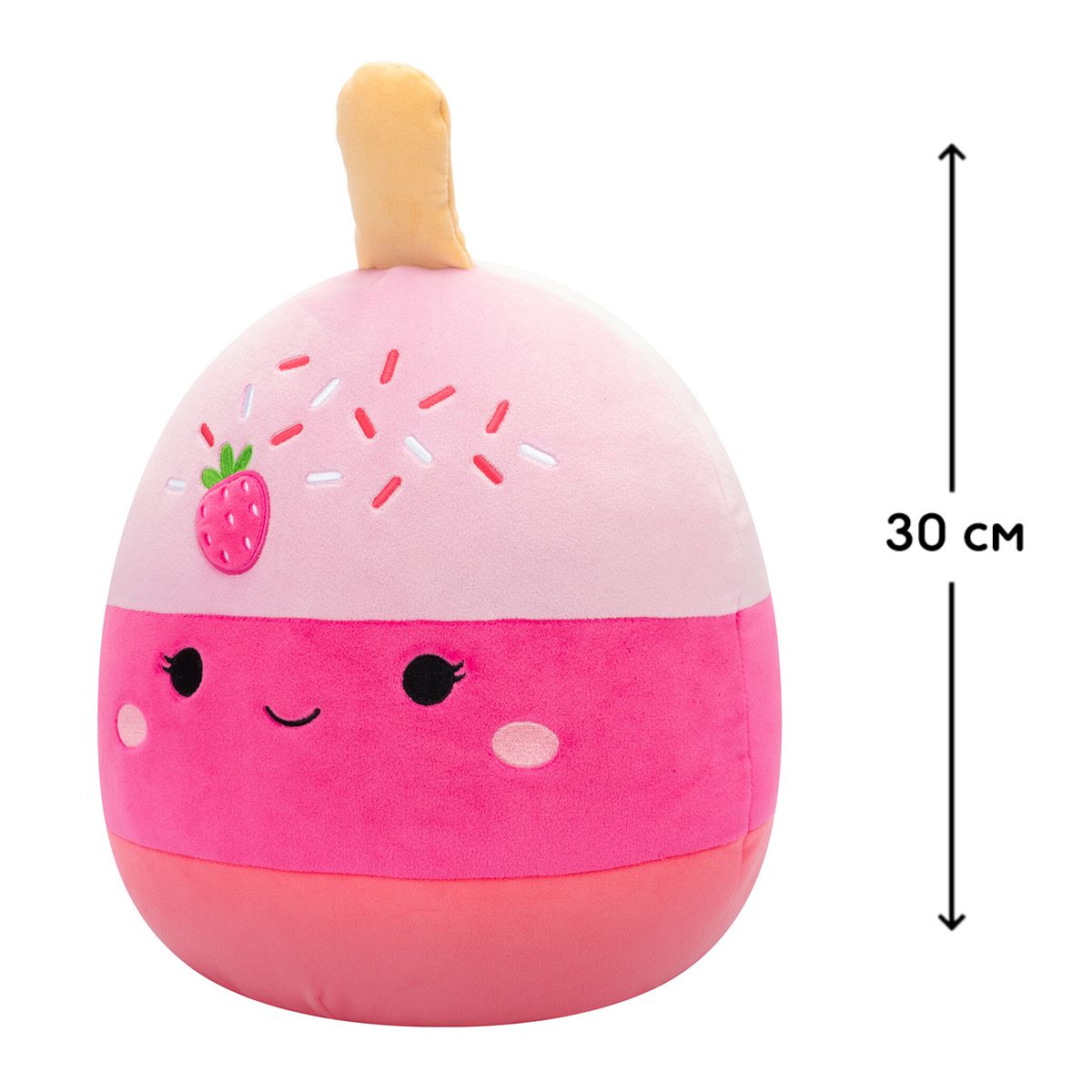 Мʼяка іграшка SQUISHMALLOWS – ПОЛУНИЧНИЙ КЕЙК-ПОП ПАМА (30 cm)