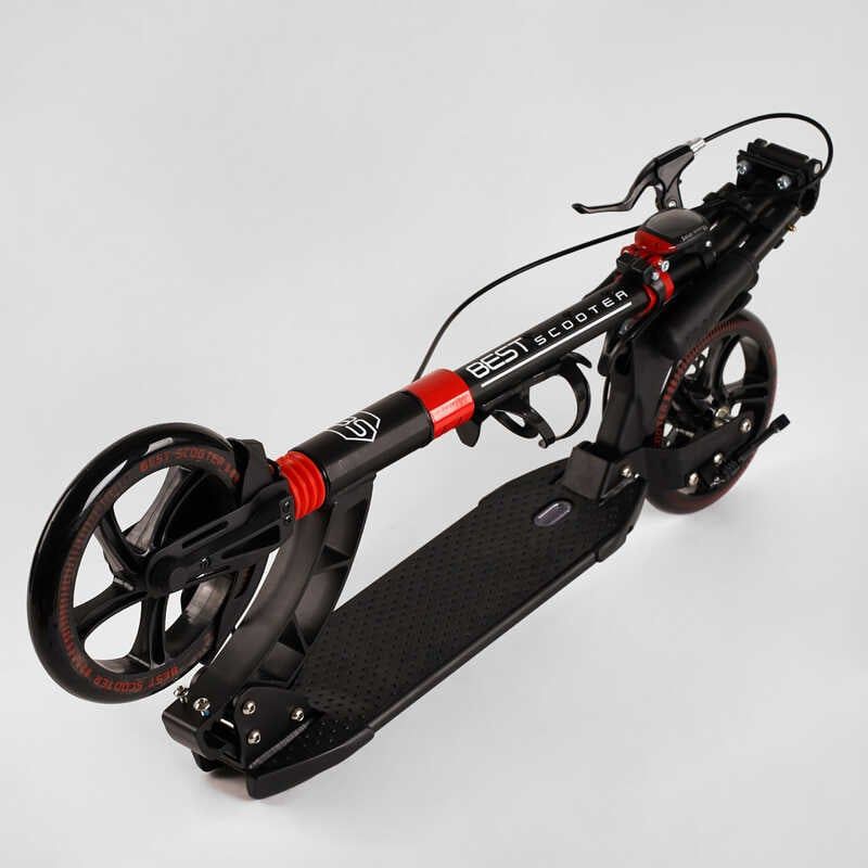 Самокат двоколісний "Best Scooter" гумовий килимок, ФАРА, переднє колесо PU 230 мм, заднє колесо 200 мм, 2 амортизатори, дискове гальмо фото 4 Самокат двоколісний "Best Scooter" гумовий килимок, ФАРА, переднє колесо PU 230 мм, заднє колесо 200 мм, 2 амортизатори, дискове гальмо фото 4