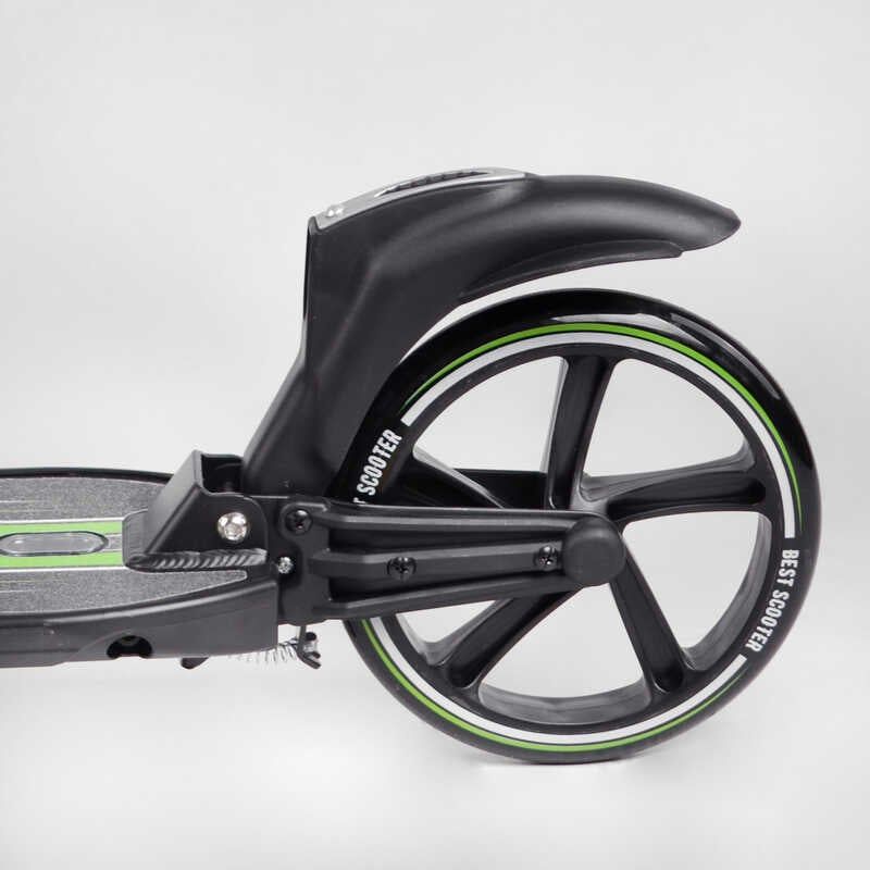 Самокат двоколісний "Best Scooter" (ФАРА, колеса PU 200мм, 2 амортизатори, затискач керма, ручне гальмо, в коробці) фото 4 Самокат двоколісний "Best Scooter" (ФАРА, колеса PU 200мм, 2 амортизатори, затискач керма, ручне гальмо, в коробці) фото 4