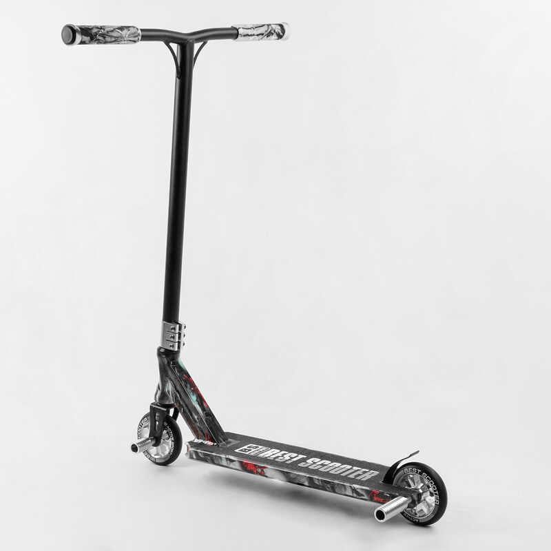 Самокат трюковий "Best Scooter" (HIC-система, ПЕГИ, алюмінієвий диск та дека з ПРИНТОМ, колеса PU, d = 110мм, ширина керма - 60 см, в коробці) фото 4 Самокат трюковий "Best Scooter" (HIC-система, ПЕГИ, алюмінієвий диск та дека з ПРИНТОМ, колеса PU, d = 110мм, ширина керма - 60 см, в коробці) фото 4