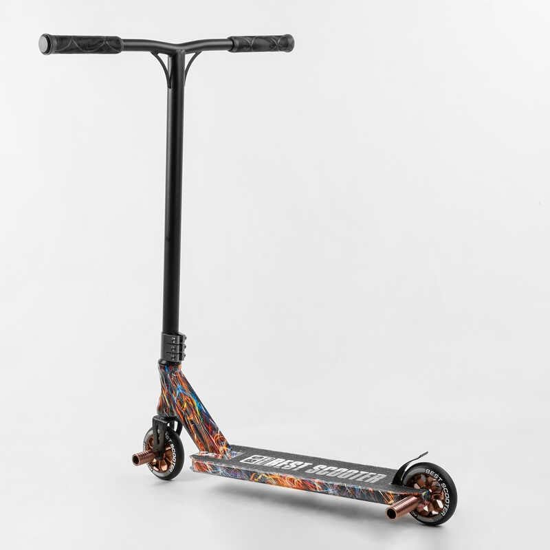 Самокат трюковий "Best Scooter" (HIC-система, ПЕГИ, алюмінієвий диск та дека з ПРИНТОМ, колеса PU, d = 110мм, ширина керма - 60 см) фото 4 Самокат трюковий "Best Scooter" (HIC-система, ПЕГИ, алюмінієвий диск та дека з ПРИНТОМ, колеса PU, d = 110мм, ширина керма - 60 см) фото 4