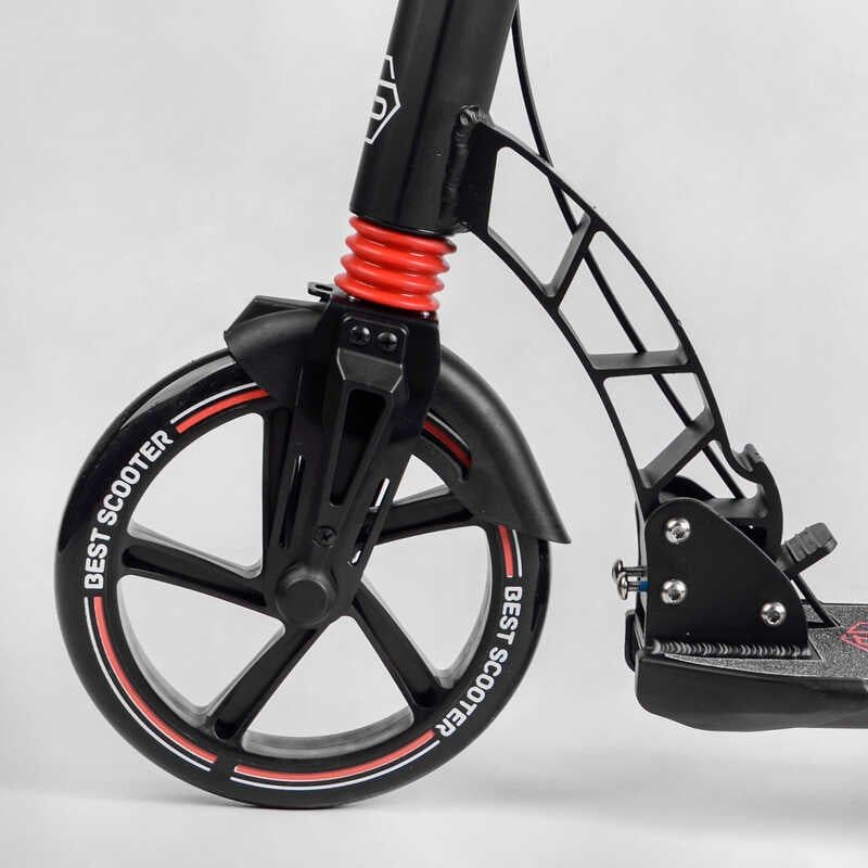 Самокат двоколісний "Best Scooter" (фара, переднє колесо PU 230 мм, заднє колесо 200 мм, 2 амортизатори, дискове гальмо, затискач керма) фото 4 Самокат двоколісний "Best Scooter" (фара, переднє колесо PU 230 мм, заднє колесо 200 мм, 2 амортизатори, дискове гальмо, затискач керма) фото 4