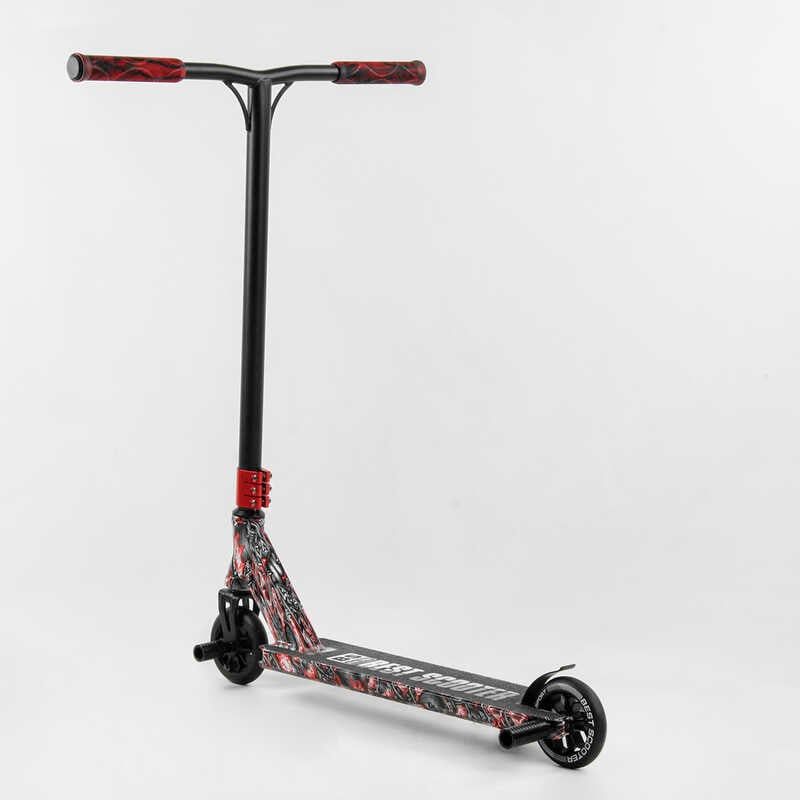 Самокат трюковий "Best Scooter" (HIC-система, ПЕГИ, алюмінієвий диск та дека з ПРИНТОМ, колеса PU, d = 110 мм, ширина керма - 60 см, в коробці) фото 4 Самокат трюковий "Best Scooter" (HIC-система, ПЕГИ, алюмінієвий диск та дека з ПРИНТОМ, колеса PU, d = 110 мм, ширина керма - 60 см, в коробці) фото 4