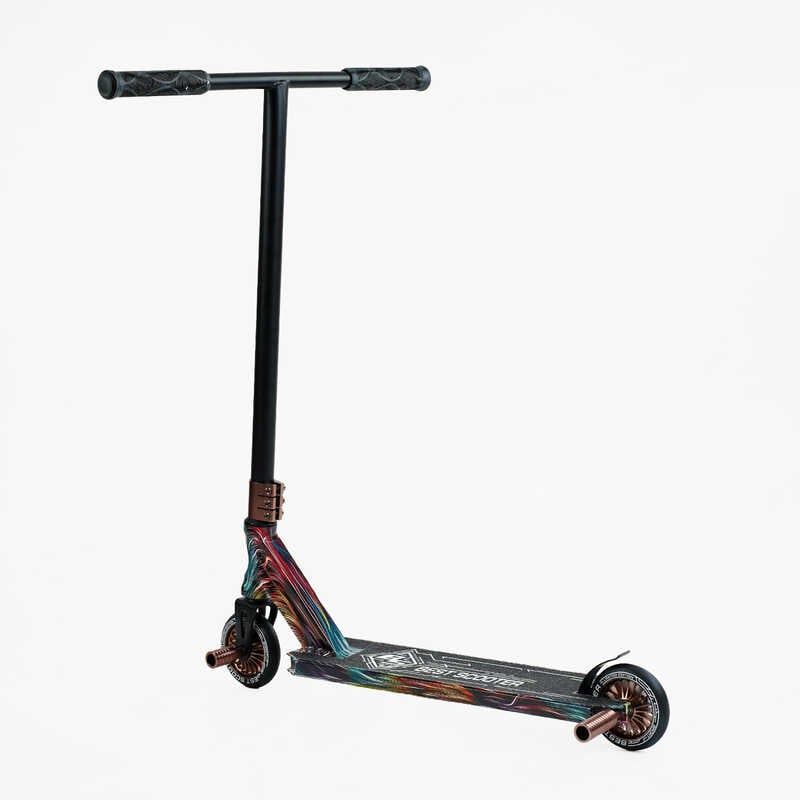 Самокат трюковий "Best Scooter" (HIC-система, ПЕГИ, алюмінієвий диск та дека з ПРИНТОМ, колеса PU, d = 110мм, ширина керма - 60 см) фото 4 Самокат трюковий "Best Scooter" (HIC-система, ПЕГИ, алюмінієвий диск та дека з ПРИНТОМ, колеса PU, d = 110мм, ширина керма - 60 см) фото 4