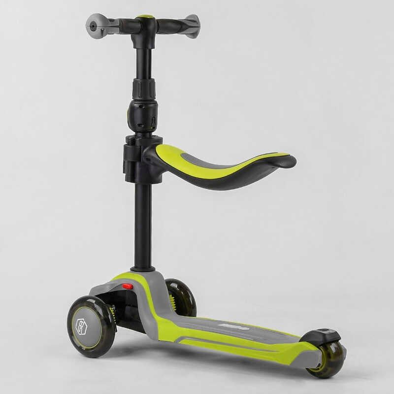Самокат триколісний "Best Scooter (з сидінням, алюмінієве кермо, 3 колеса PU зі світлом, d = 12 см)  фото 4